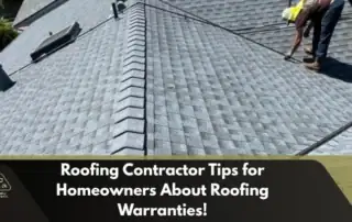 Roofing contractor installing asphalt shingles on a residential roof in a suburban neighborhood.